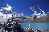Prayer flags carry prayers in the wind, Gokyo Lake: by blazer, Views[332]