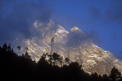 Sunrise lights up Khatang, in the Khumbu region of Nepal