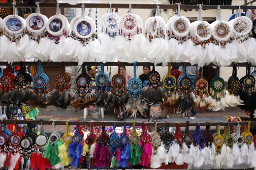 Rows of dreamcatchers 