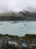 Chunks of iceberg broken off from the glacier at Mt. Cook: by bnbtraveling, Views[342]