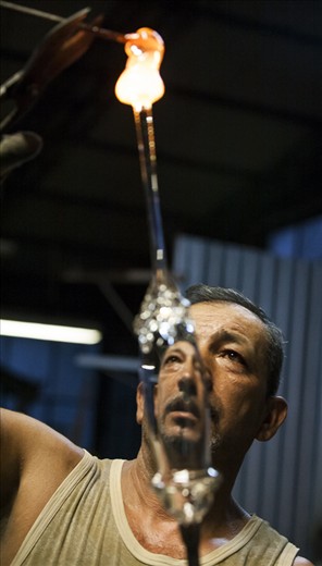 Petre is a glassmaker at the workshop in Selimber, near to Sibiu. He makes glass art objects that are sold in whole Europe. He told me that “glass making is a men’s work not only because it is dangerous, but also because it has a lot to do with heat and sweat”.