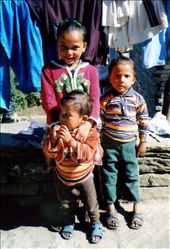 Deepa (Class 2) and her sisters Maya and Hema from Ritang (Ritang is a two 'Himalayan' kilometre walk from Khati.: by bonnie, Views[1044]