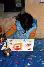 Dipia (Class 4) enjoying a session in art class during winter school 2013/14: by bonnie, Views[502]