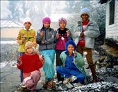 Another shot of part of Cass 6 with their new beanies, thanks to the granny girl guides of WA  who provided such colourful and warm attire).....: by bonnie, Views[392]