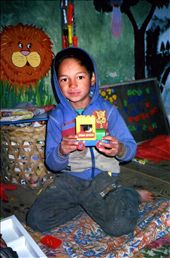 Mona (Class 2) & the new building block train set.... this new toy purchased as part of peAk's education project has (among other items) become a much loved challenge to build.: by bonnie, Views[508]