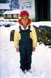 Rohit (Class 3) striking a very serious face in the fresh snow....: by bonnie, Views[381]