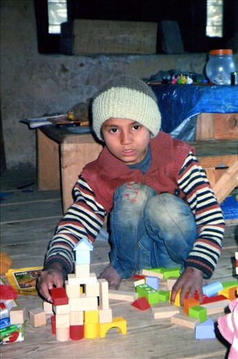 Surech (Class 2) the 'engineer' creating a building wonder with the new block set.