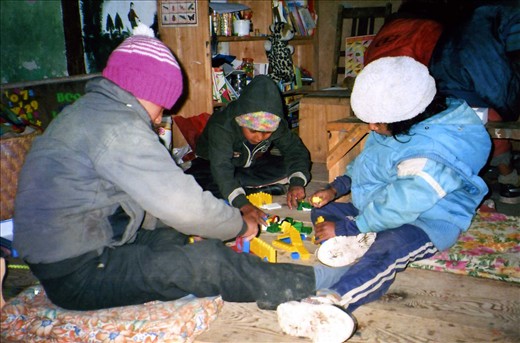 'playtime' in the library on an icy winters day. Winter school 2014.