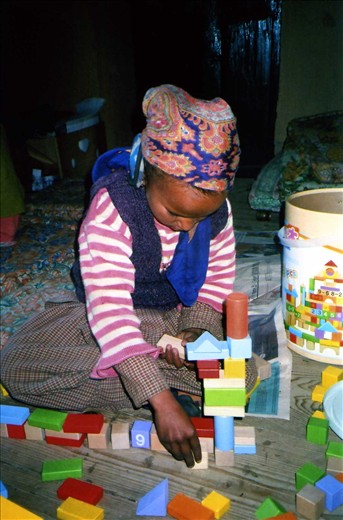 Ah - the huge bucket of wooden blocks - another favourite.
