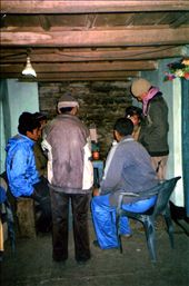 At least two/three times a year peAk staff go to Jatoli to monitor the solar home lighting systems. Here is the 'outpatients' hospital set up out side Johar's chai stall. A great central location for goods to be dropped of for a 'check up'.: by bonnie, Views[650]
