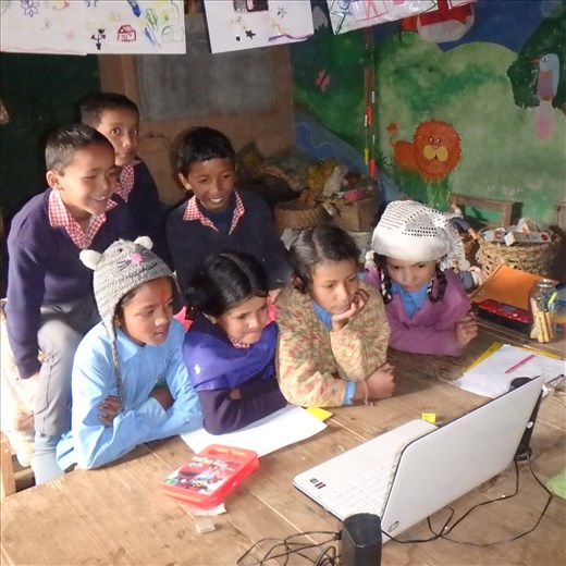 Class 6 watching a DVD... yep Sesame Street has been a favorite!