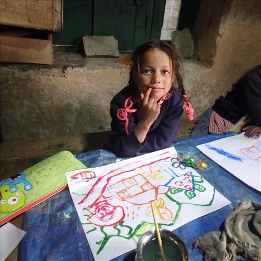 Neha (Class 3) striking a contemplative pose.