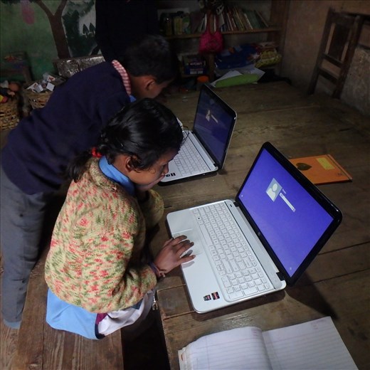 The two computers have been an excellent addition to the classroom. Here are the kids 'booting them up', the uptake of technology has been amazing and if they keep it up they are going to outdo their teacher!! 