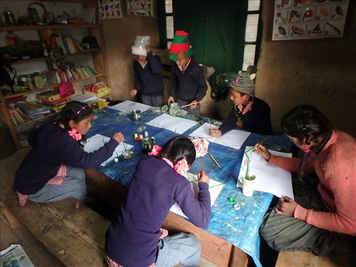 The kids are enthusiastic about everything and anything that is thrown at them in the class room. Art  is a favorite subject that is taken on with gusto.