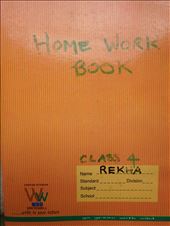 Rekha's homework book. This year we gave all the children homework books. This saw immense pride in all the work that went into it - the books were highly prized. Amazingly, thanks to the concept all homework was promptly done on time!: by bonnie, Views[316]