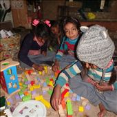 Pooja, Nena & Bublee (Karan in the background) constructing the latest building project.: by bonnie, Views[407]