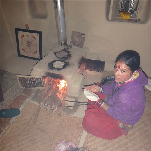 Dana making rotis (the nightly staple)