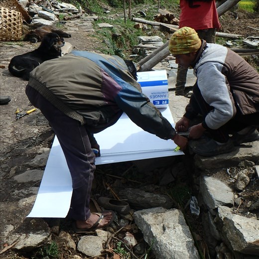 Measuring window plastic.