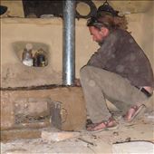 Scott helping out with the flue. Dinesh is on the roof having hammered a hole through the slate roof the flue now needs to be positioned accordingly.: by bonnie, Views[353]