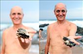 Dad picking mussels at Umhloti beach: by bonnydales, Views[591]