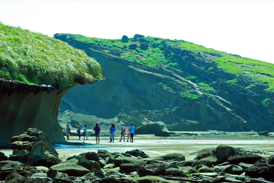 Rock formation rocks! One small place for man, one giant creation for mankind. This group of young travelers reflected that lesson well.