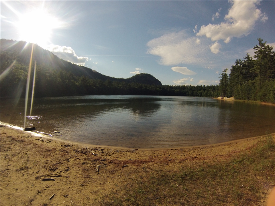Lake in New Hampshire with Cathedrals Ledge in the background