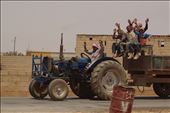 I went on a day trip from the city of Hama lying in fertile Orontes valley towards east to the edge of Syrian desert, where is thriving bedouin community in succession of small settlements, one of which is called Sarouj. Right after I got out of bus in first village I was greeted by the tractor driver and his jovial coworkers, who had appareantly so much fun with themselves. That was a great introduction into this place.: by breakingwave, Views[1125]