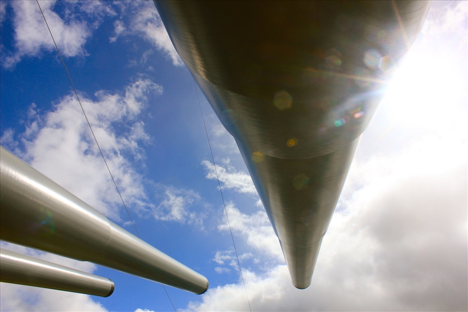 A Unique perspective of the Gun Barrels on the USS Missouri 