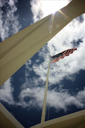 One of my best shots from the Pearl Harbor tour. It shows the USS Arizona Flag