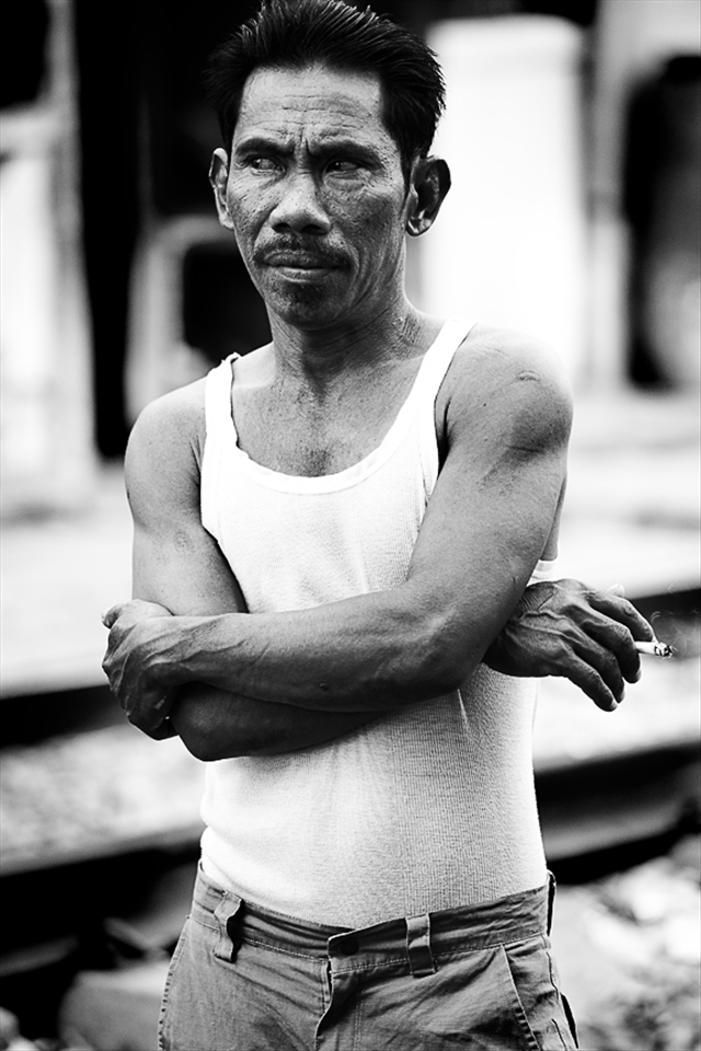 A local man who lives among the train tracks.