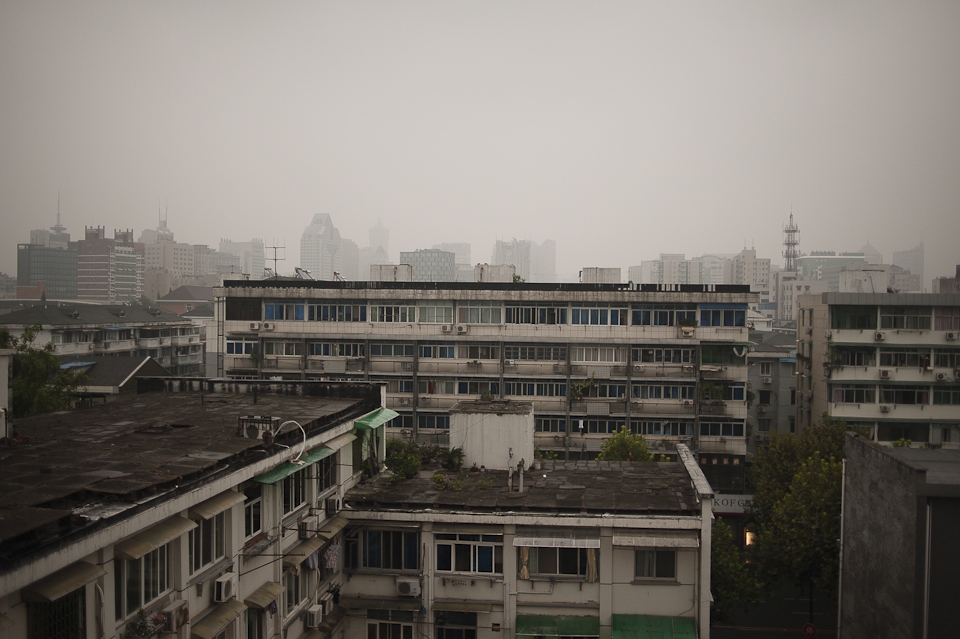 Pollution takes its toll on the sky, and buildings' finishes, via acid rain.