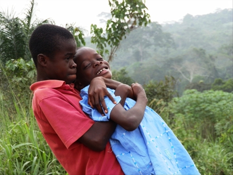 This two boys were just playing at the school's event I went to at Tutu .