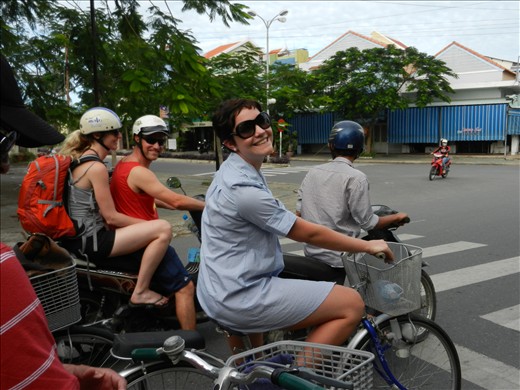 Bike riding to the beach in Hoi An, Vietnam