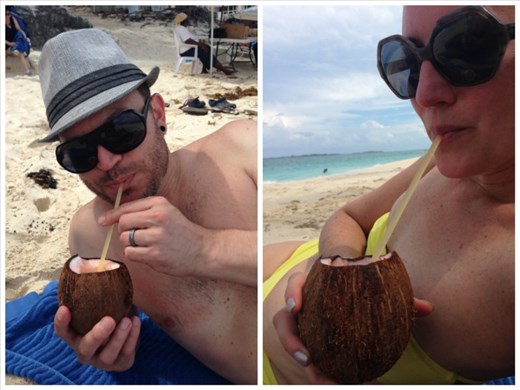 Getting our Bahamam Mamma beach buzz on!