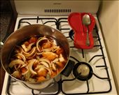 combining the water, toyomansi, vinegar, garlic, onions, bay leaves, and chicken: by brooklynzjuan, Views[1759]