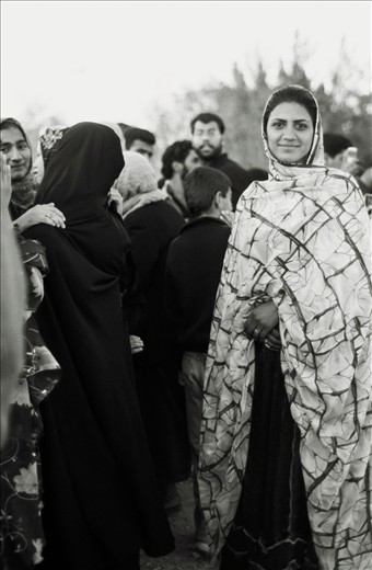 Zoroastrian lady wears a typical dress wich remains earthly features