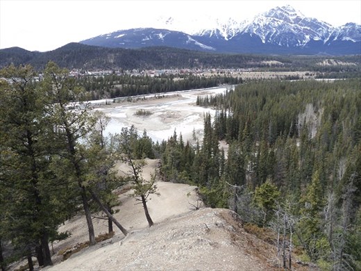 Athabasca River and Jasper in distance