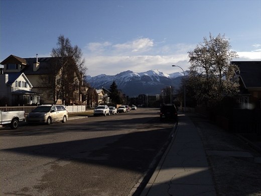 View from front of accommodation in Jasper