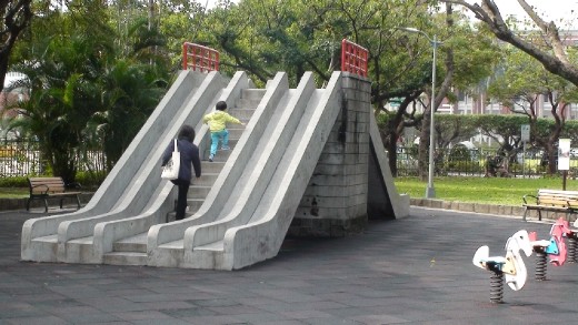 Have you ever seen a concrete slippery slide? You have now.