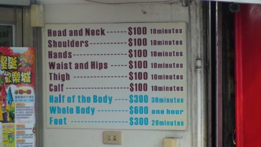 Pampering price list