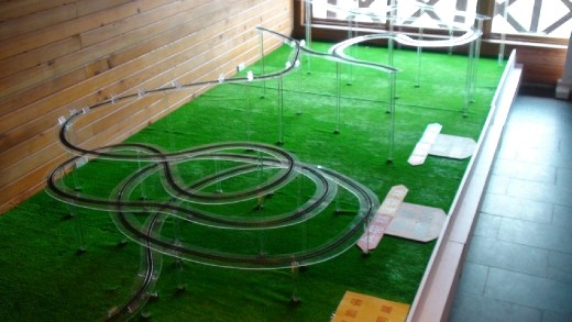 A scale model of the train track for the Ali Shan tourist train from Chiayi to Ali Shan. In two places the train reverses back up the mountain rather than turn around and keep going forward.