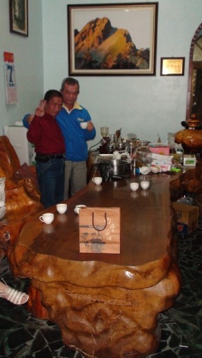 Two of our hosts. In red is Linda's boss who took us for a road trip in and around the Ali Shan area. In the blue is his business partner / friend who grows and makes excellent coffee