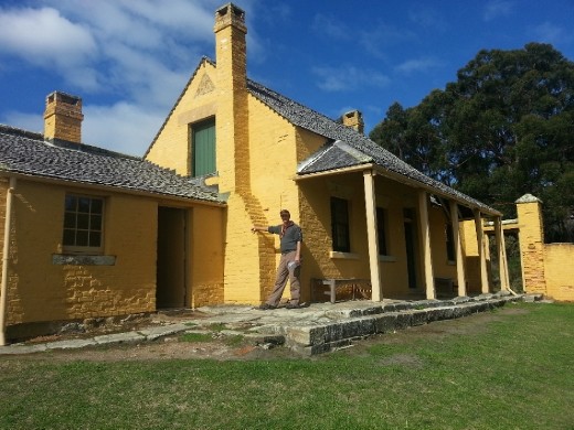 The triangle in the apex of the wall is the YHA logo. This place was a backpackers hostel in the 1950's. just makes me wonder ......... 
