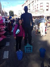This guy was good! A street performer at Salamanca Markets in Hobart.
Standing dead still but staring at people and following them with his eyes only. A few kids were freaked out, nearly as much as Rowie was.: by bundynbeaches, Views[444]