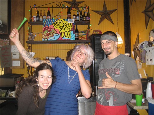 With the wonderful waitress and cook at the Royal Deli in New Orleans