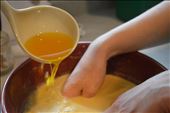 Adding golden stock to the almond/egg mixture. : by buonappetitobellaragazza, Views[336]
