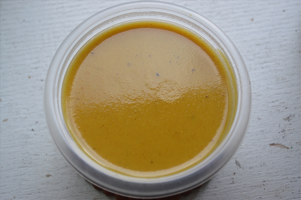 This is what a cup of salsa looks like. 