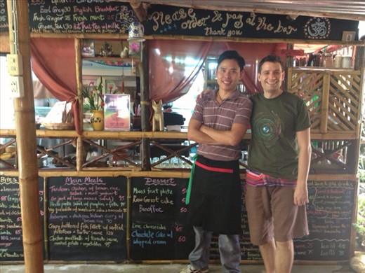 Anon, Mark & the menu @ Om Garden 