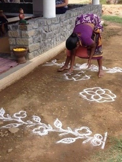Symmetrical design rangoli