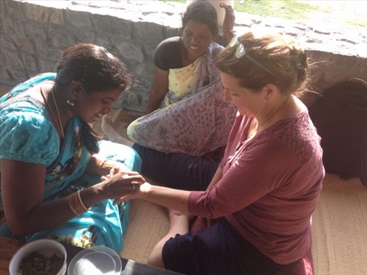 Priya applying henna